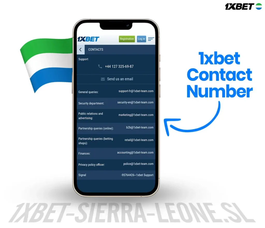 1xbet Sierra Leone Contact Number
