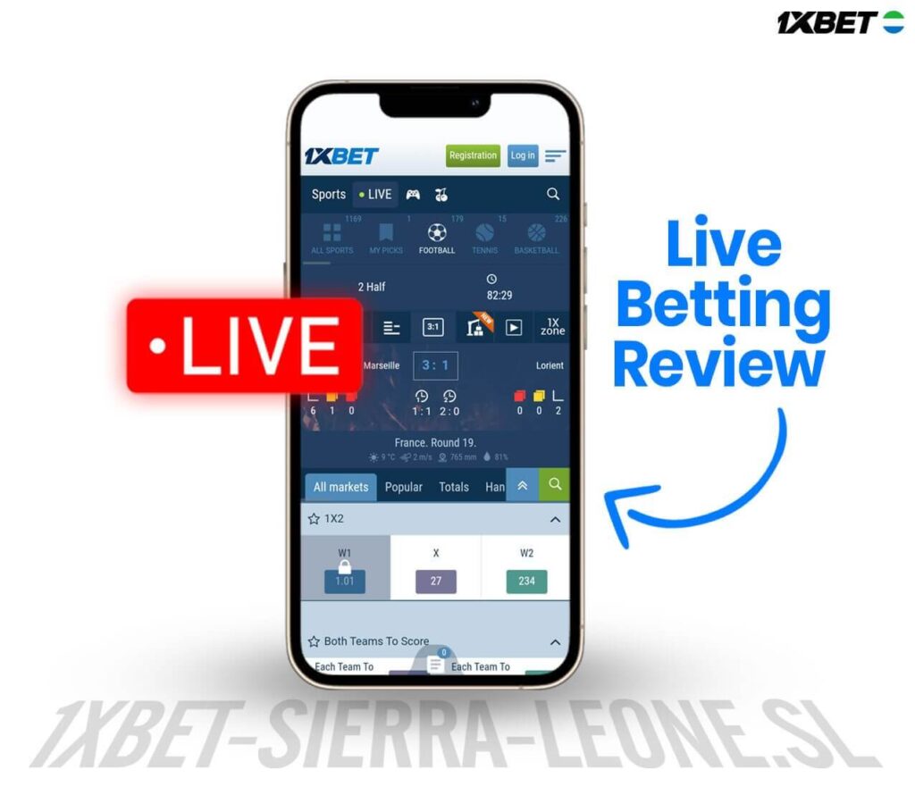 Live betting 1xbet review in Sierra Leone 