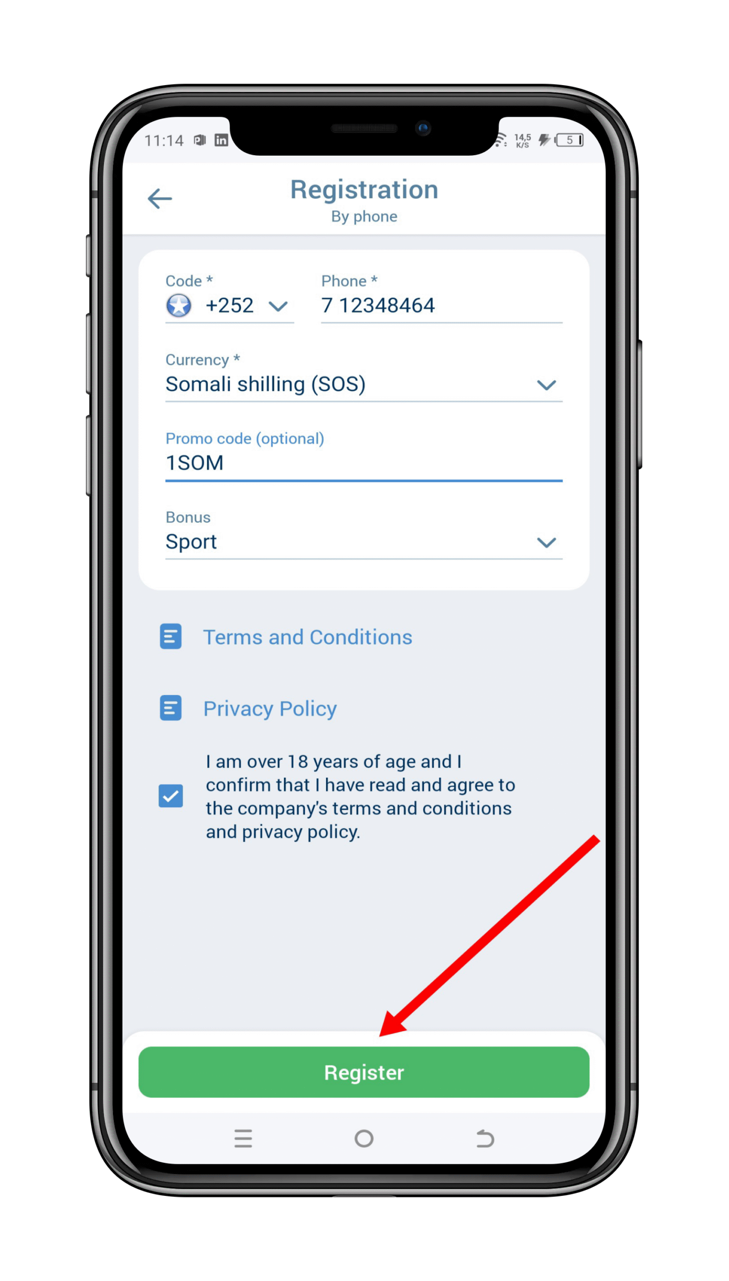 Complete verification via SMS or email as required