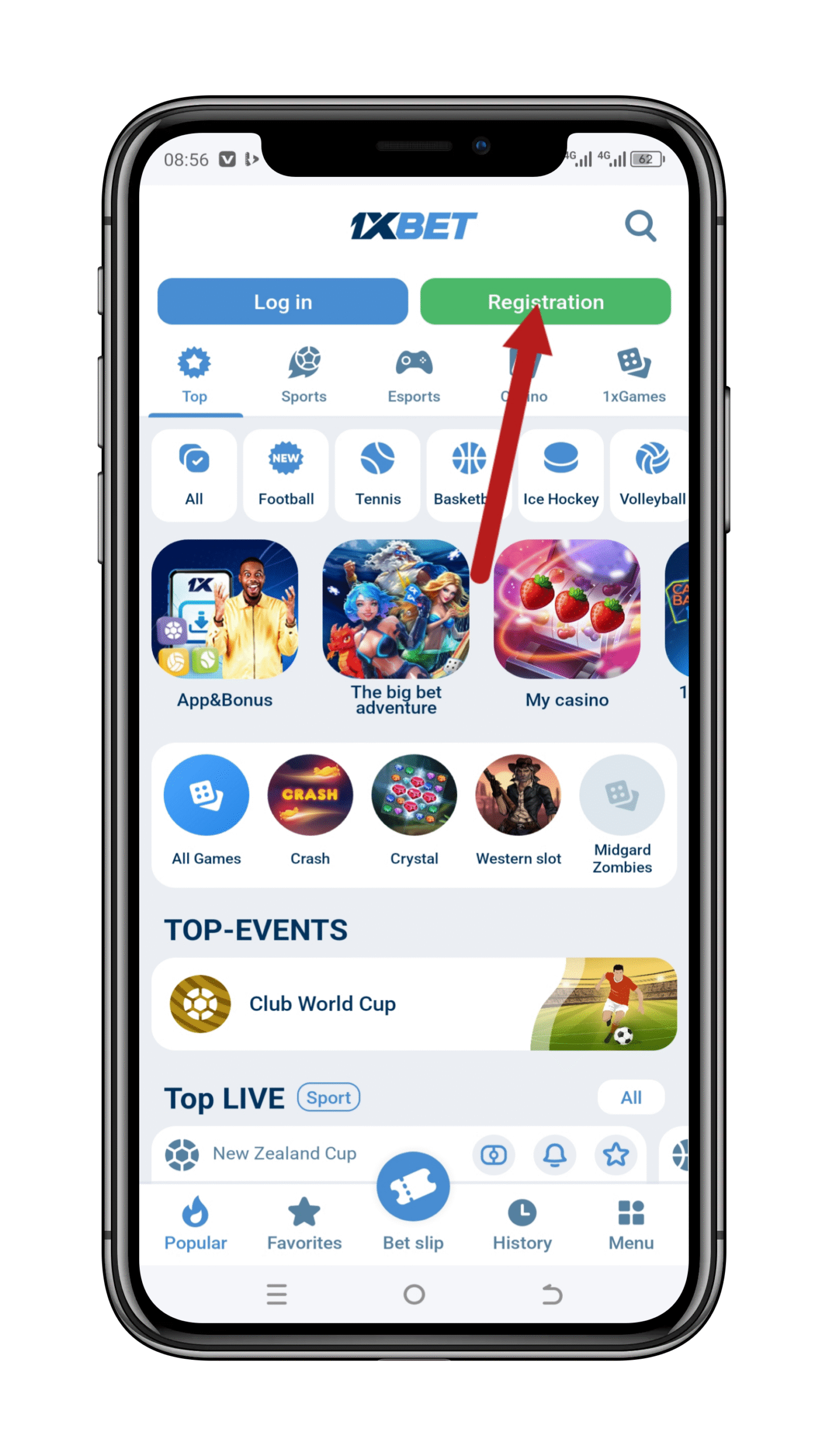 Open the 1xBet App
