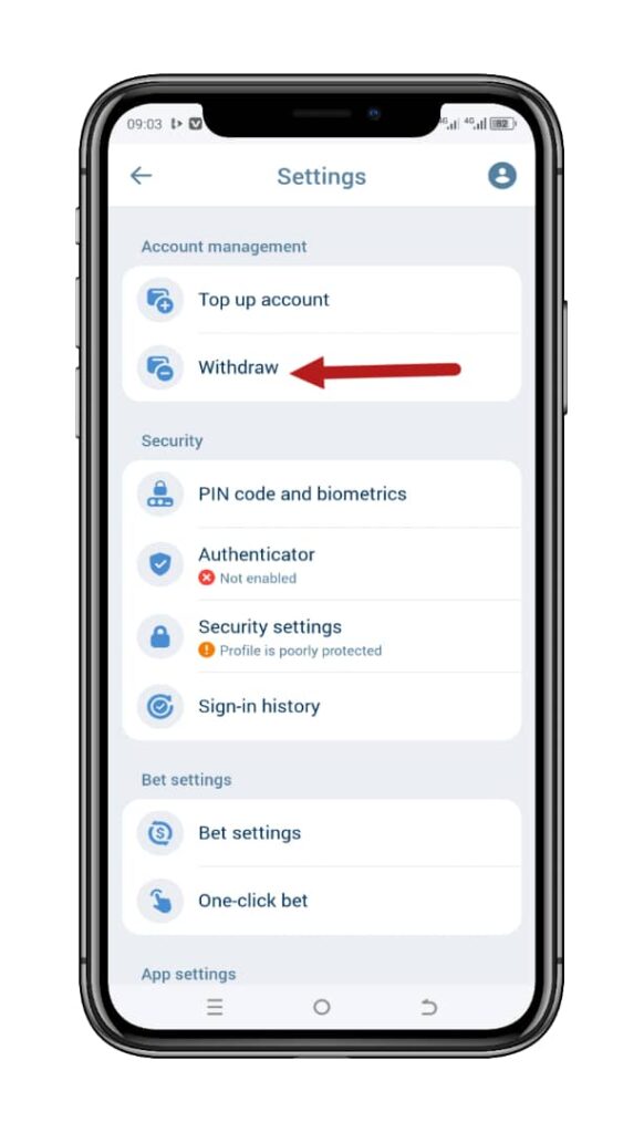 Go to the “Withdraw Funds” Section