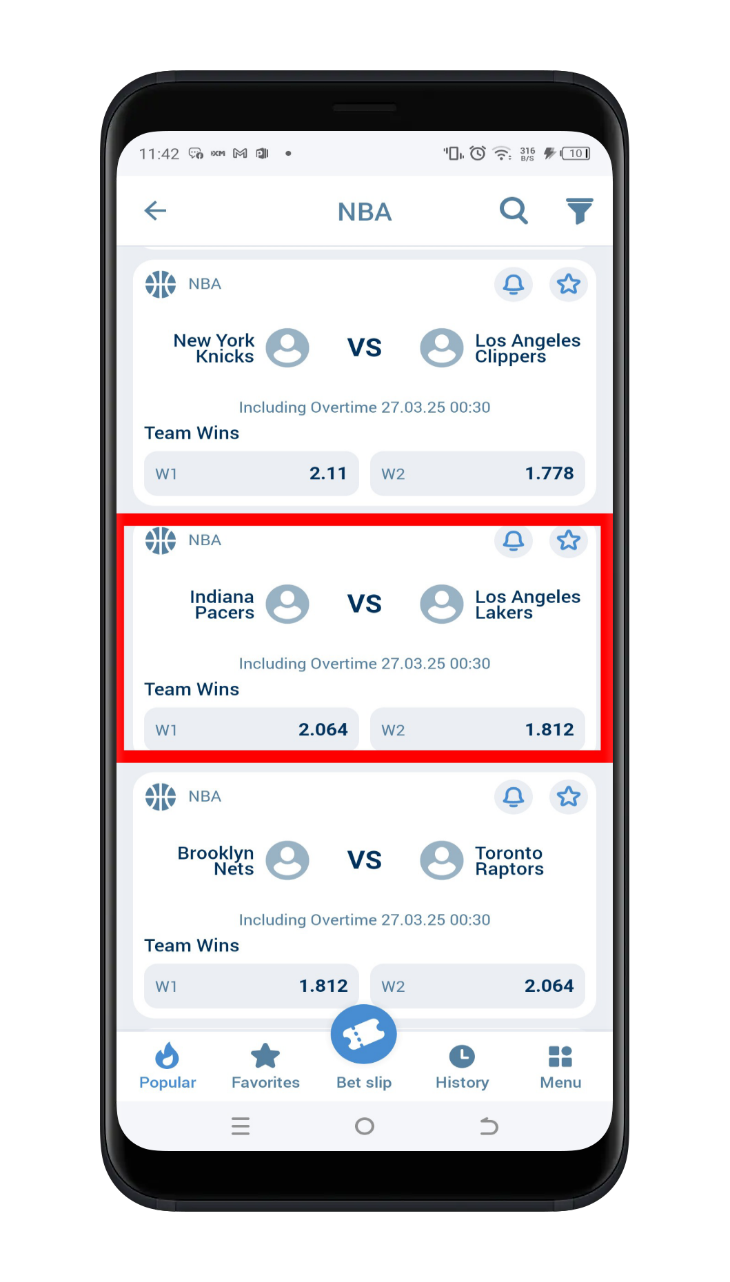 Select Your Bet 