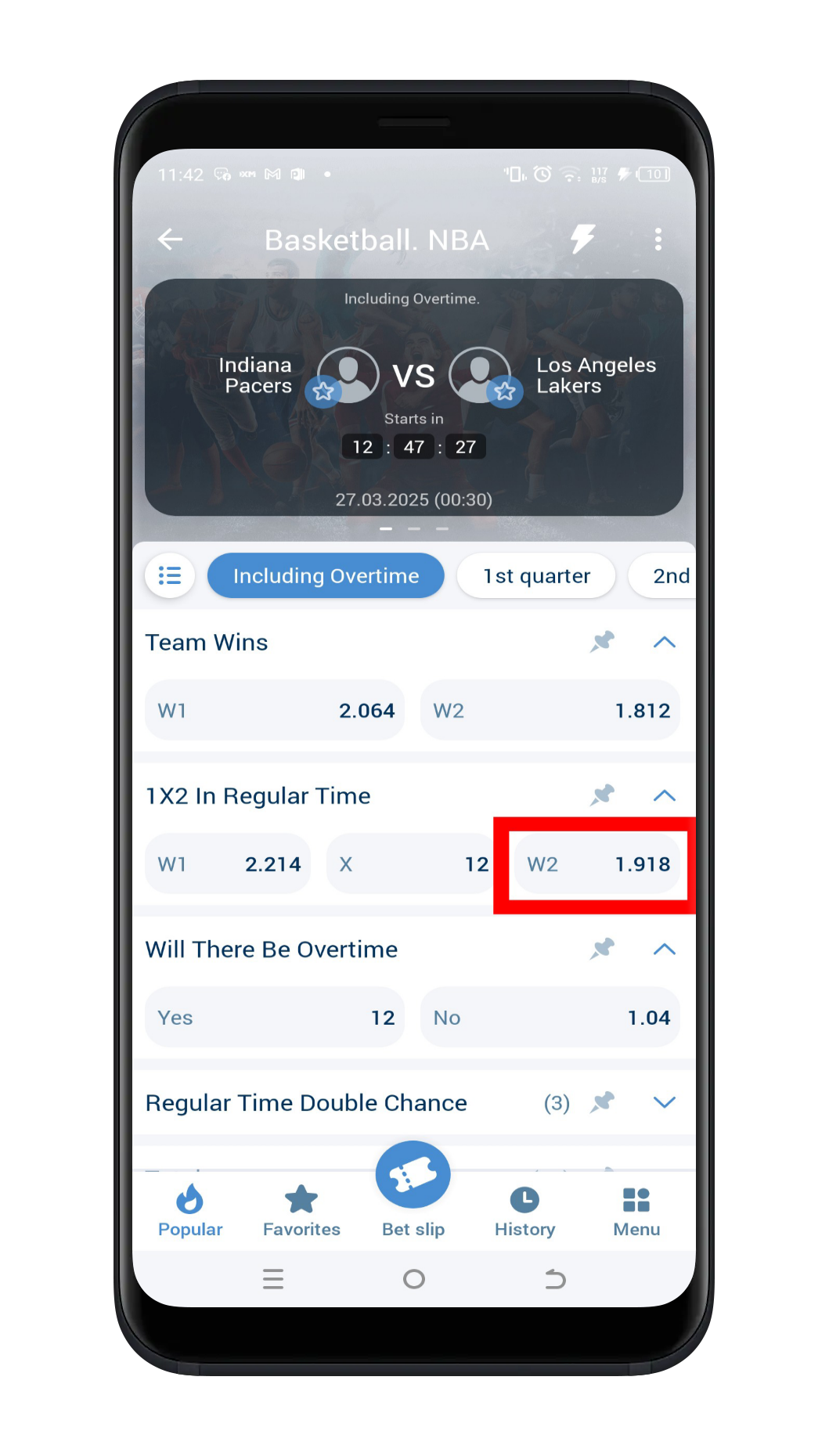 Choose the Event and Betting Market