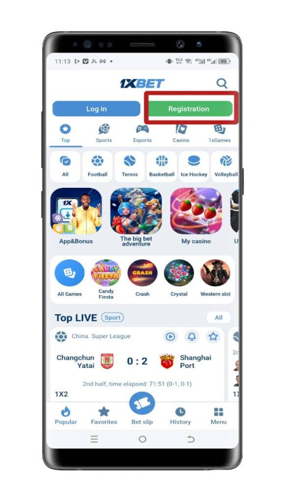 Click the ”Register button