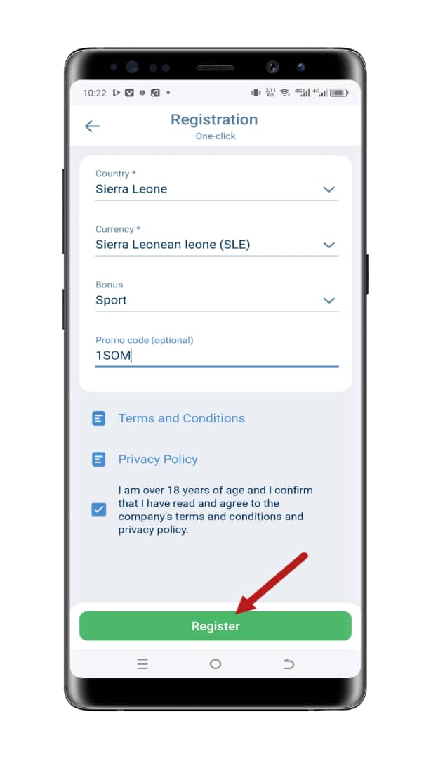 Fill in your account details